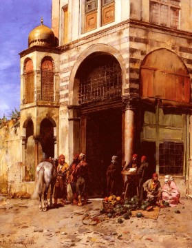  Arab Oil Painting - Pasini Albert The Fruitmarket classic Arab